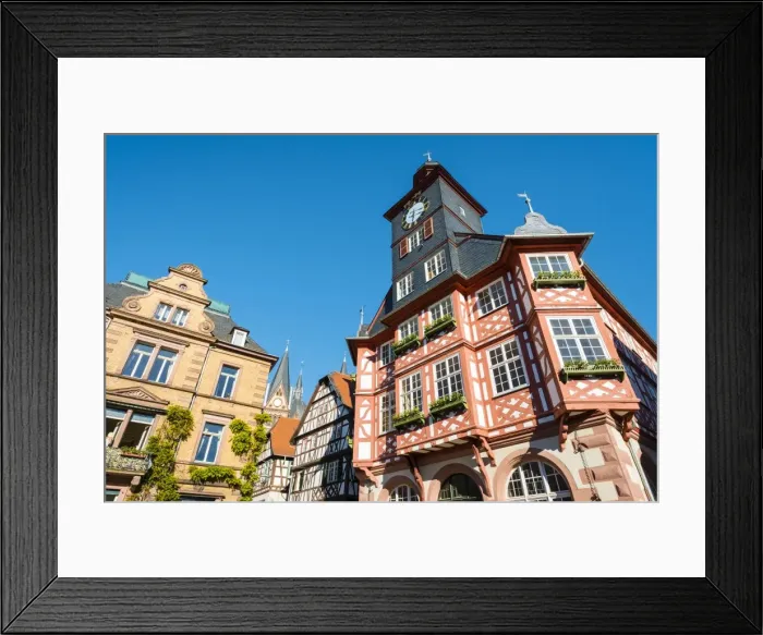 Framed Print : Historic buildings on Marktplatz market square, Heppenheim, Hessen, Germany, Europe Framed Print : Historic buildings on Marktplatz market square, Heppenheim, Hessen, Germany, Europe