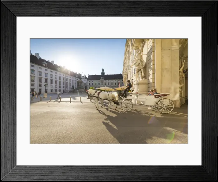 Framed Print : Horse drawn carriage (fiaker), Internal Castle Square, Hofburg, Vienna, Austria, Europe Framed Print : Horse drawn carriage (fiaker), Internal Castle Square, Hofburg, Vienna, Austria, Europe
