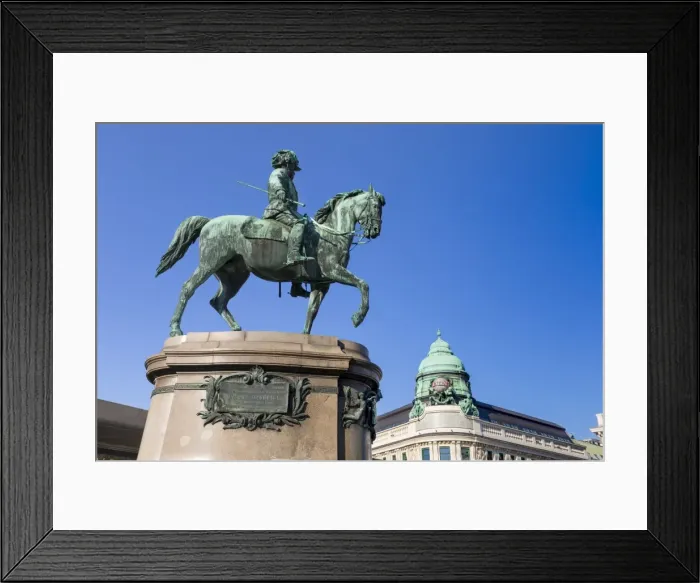 Framed Print : Equestrian statue of Archduke Albrecht outside Albertina Museum, Vienna, Austria, Europe Framed Print : Equestrian statue of Archduke Albrecht outside Albertina Museum, Vienna, Austria, Europe