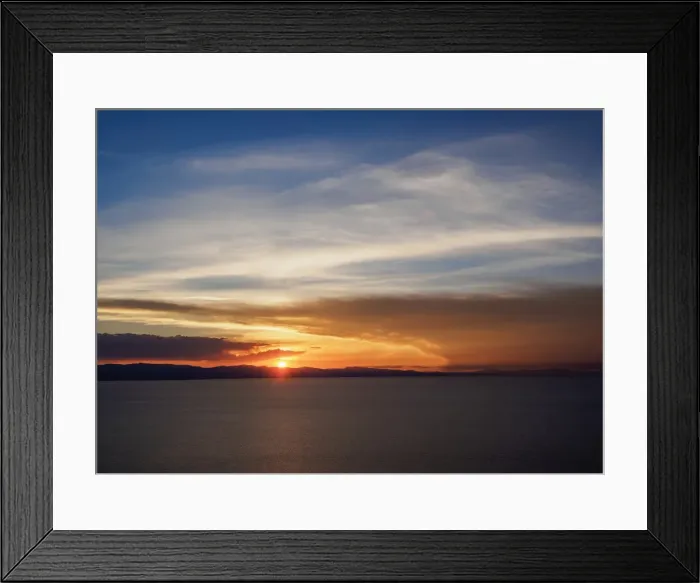 Framed Print : Lake Titicaca seen from the Mount Calvario in Copacabana, sunset, La Paz Department Framed Print : Lake Titicaca seen from the Mount Calvario in Copacabana, sunset, La Paz Department