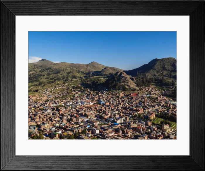 Framed Print : Copacabana, elevated view, La Paz Department, Bolivia, South America Framed Print : Copacabana, elevated view, La Paz Department, Bolivia, South America