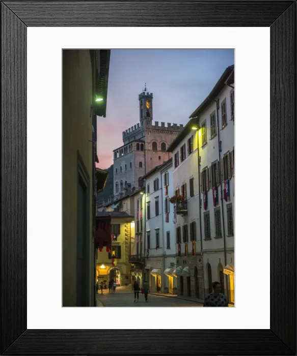 Framed Print : Consolis Palace after sunset, Gubbio, Umbria, Italy, Europe Framed Print : Consolis Palace after sunset, Gubbio, Umbria, Italy, Europe