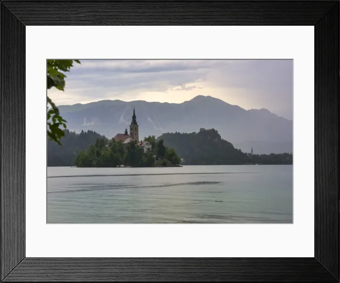 Framed Print : Bled Island and Church of the Assumption of Maria, Bled, Slovenia, Europe
