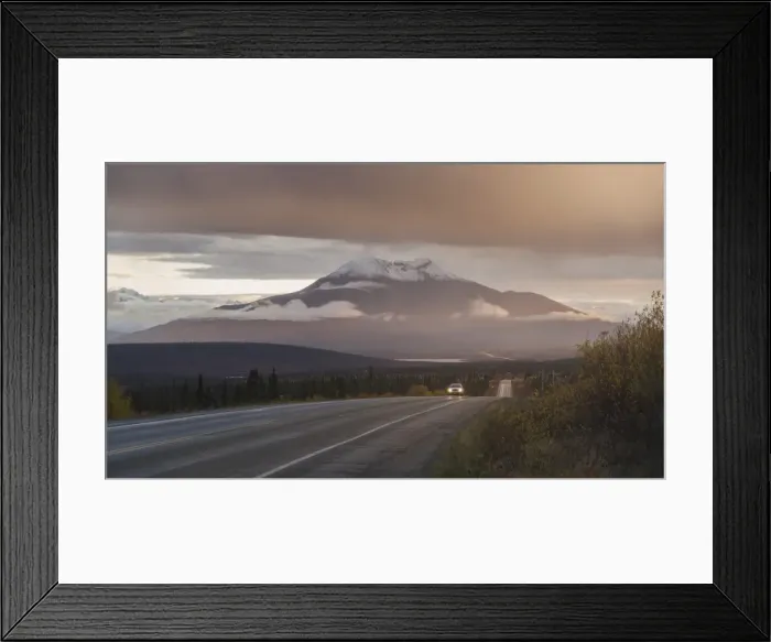 Framed Print : Road trip among Glacier Mountains along Alaska Highway 1, Alaska, United States of America Framed Print : Road trip among Glacier Mountains along Alaska Highway 1, Alaska, United States of America