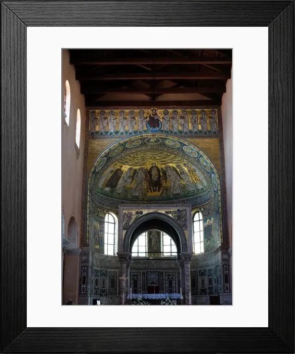 Framed Print : Ciborium from the 12th century in front of an apse mosaic from the 6th century, Euphrasian Basilica Framed Print : Ciborium from the 12th century in front of an apse mosaic from the 6th century, Euphrasian Basilica