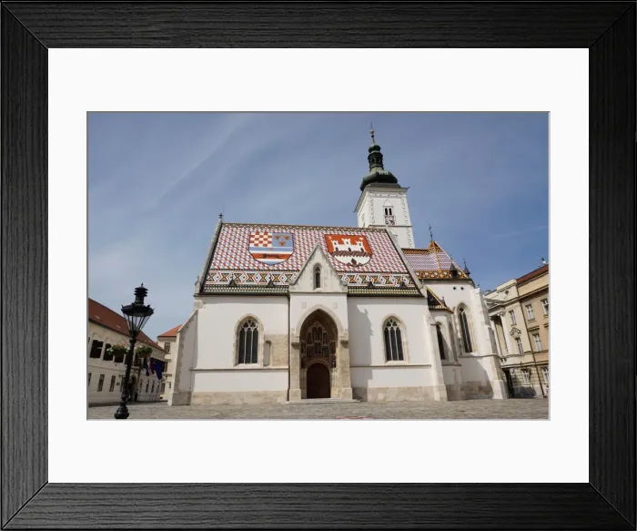 Framed Print : St. Marks church on the Market Square, Government Quarter, Upper Town, Zagreb, Croatia Framed Print : St. Marks church on the Market Square, Government Quarter, Upper Town, Zagreb, Croatia