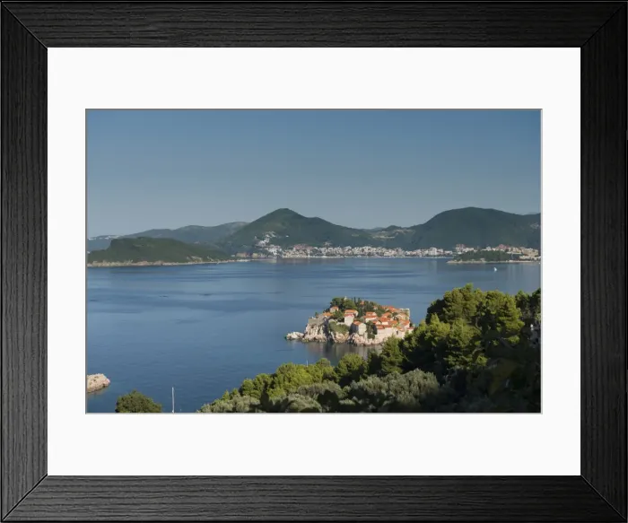 Framed Print : Sveti Stefan and Budva, Montenegro, Europe Framed Print : Sveti Stefan and Budva, Montenegro, Europe