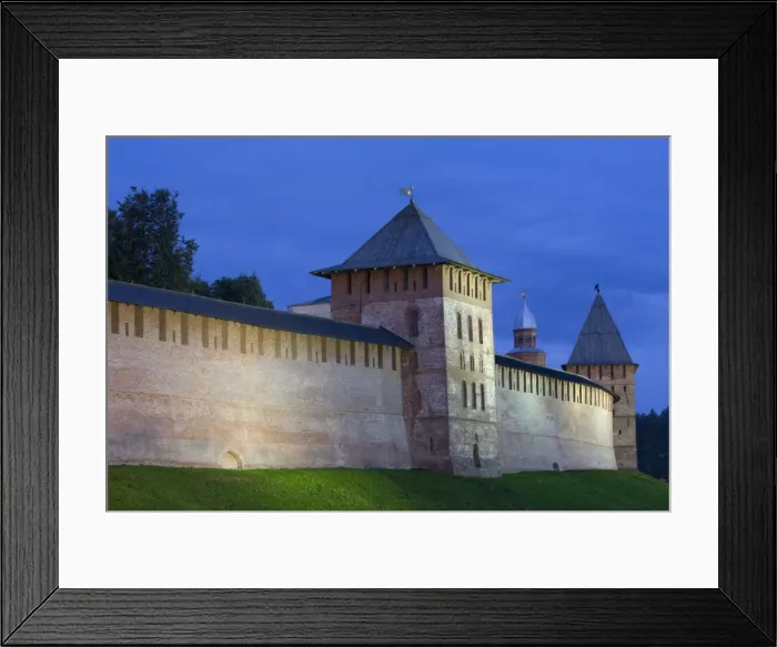 Framed Print : Kremlin Wall with Towers, evening, UNESCO World Heritage Site, Veliky Novgorod, Novgorod Oblast Framed Print : Kremlin Wall with Towers, evening, UNESCO World Heritage Site, Veliky Novgorod, Novgorod Oblast