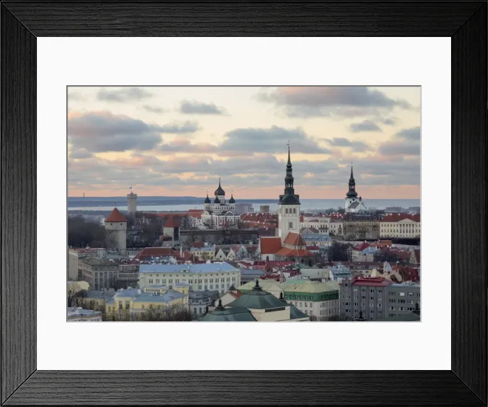Framed Print : View over Old Town at sunset, UNESCO World Heritage Site, Tallinn, Estonia, Europe Framed Print : View over Old Town at sunset, UNESCO World Heritage Site, Tallinn, Estonia, Europe