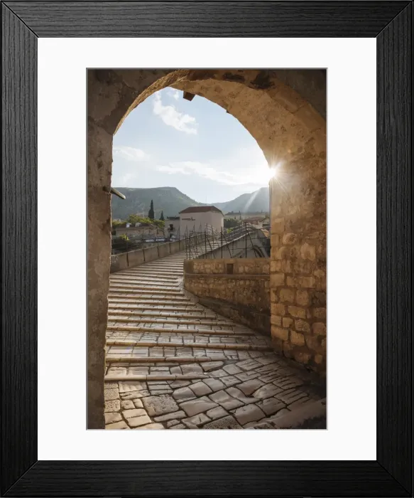 Framed Print : Stari Most Bridge, Mostar, Bosnia and Hercegovina, Europe