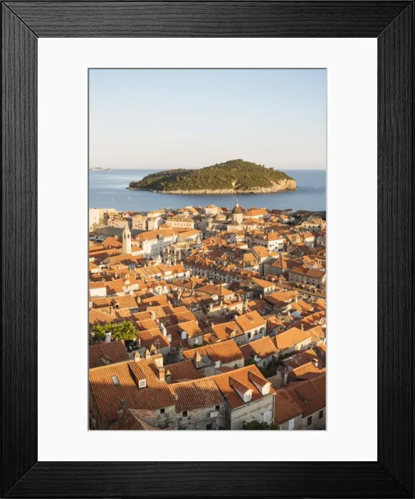 Framed Print : Views over Dubrovnik city skyline from City Walls, UNESCO World Heritage Site, Dubrovnik