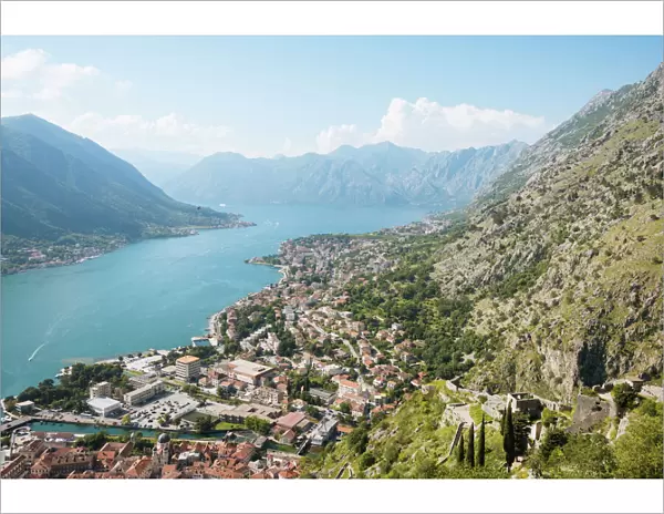 View from the Town Walls, Kotor, Bay of Kotor, UNESCO World Heritage Site, Montenegro