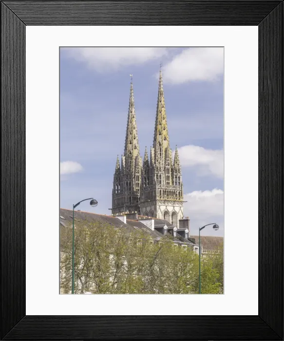 Framed Print : Quimper Cathedral, built in the 13th century in Gothic style, Quimper, Finistere Framed Print : Quimper Cathedral, built in the 13th century in Gothic style, Quimper, Finistere