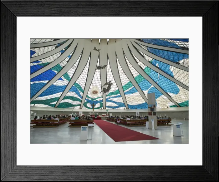 Framed Print : Inside the Metropolitan Cathedral designed by Oscar Niemeyer in 1959, Brasilia, UNESCO Framed Print : Inside the Metropolitan Cathedral designed by Oscar Niemeyer in 1959, Brasilia, UNESCO