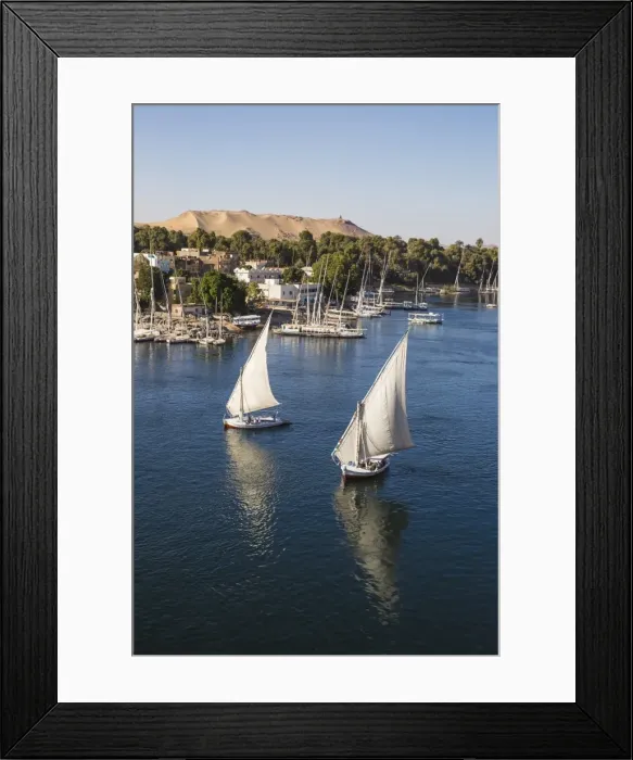 Framed Print : View of The River Nile and Nubian village on Elephantine Island, Aswan, Upper Egypt Framed Print : View of The River Nile and Nubian village on Elephantine Island, Aswan, Upper Egypt