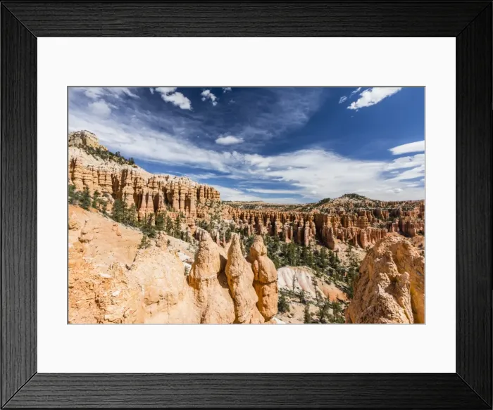 Framed Print : View of hoodoo formations from the Fairyland Trail in Bryce Canyon National Park Framed Print : View of hoodoo formations from the Fairyland Trail in Bryce Canyon National Park