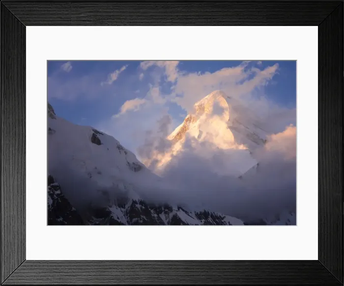 Framed Print : Khan Tengri Glacier viewed at sunset from the Base Camp, Central Tian Shan Mountain range Framed Print : Khan Tengri Glacier viewed at sunset from the Base Camp, Central Tian Shan Mountain range