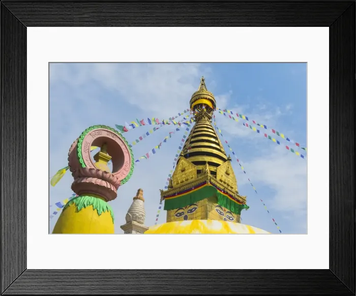 Framed Print : Central Stupa and Buddha eyes, Swayambunath (Monkey Temple), UNESCO World Heritage Site Framed Print : Central Stupa and Buddha eyes, Swayambunath (Monkey Temple), UNESCO World Heritage Site