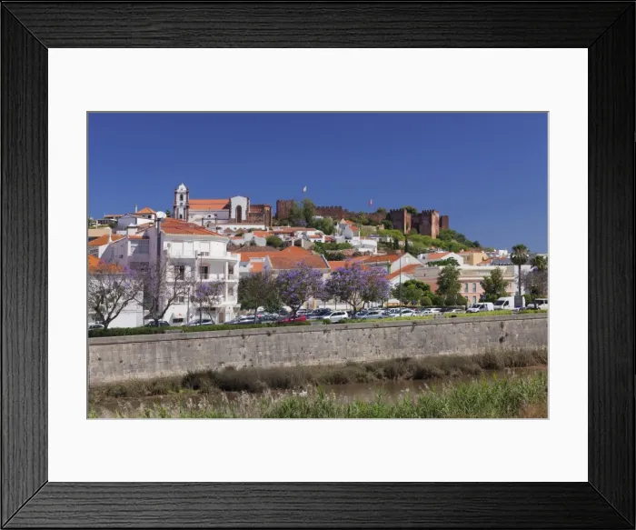 Framed Print : View over Rio Arade river to the cathedral and castle, Silves, Algarve, Portugal, Europe Framed Print : View over Rio Arade river to the cathedral and castle, Silves, Algarve, Portugal, Europe