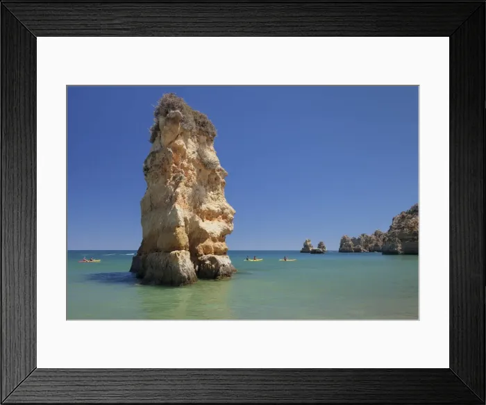 Framed Print : Praia da Dona Ana beach, group of kayaks on a trip to Ponta da Piedade Cape, Lagos Framed Print : Praia da Dona Ana beach, group of kayaks on a trip to Ponta da Piedade Cape, Lagos