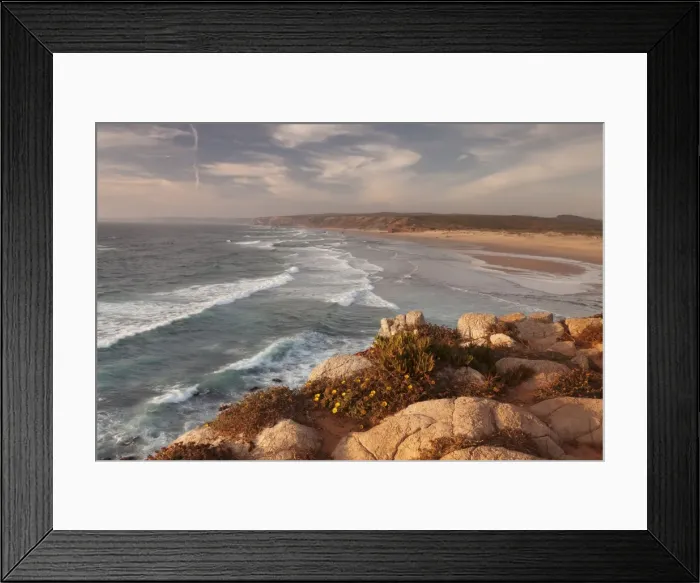Framed Print : Praia da Borderia beach at sunset, Carrapateira, Costa Vicentina, west coast, Algarve Framed Print : Praia da Borderia beach at sunset, Carrapateira, Costa Vicentina, west coast, Algarve