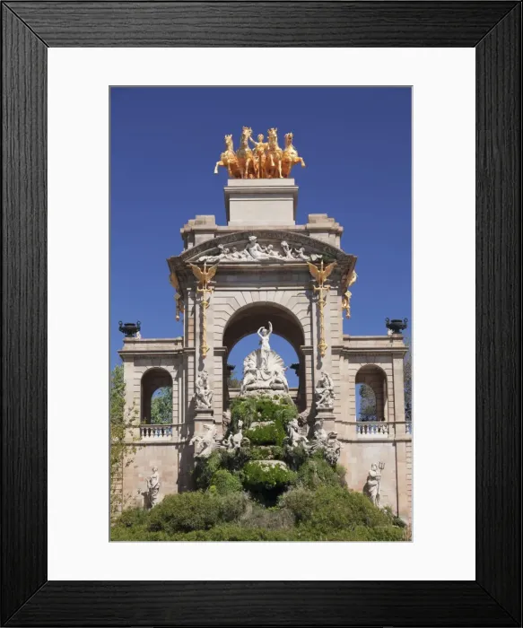 Framed Print : Quadriga de l Auroa, La Cascada, architect Josep Fontsere, Parc de la Ciutadella