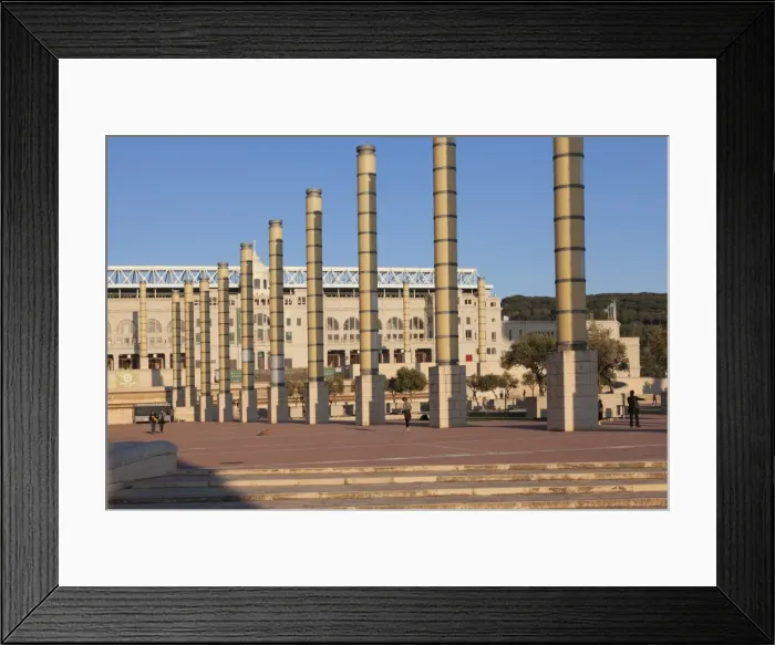 Framed Print : Olympic stadium Estadi Olimpic Lluis Companys, Montjuic, Barcelona, Catalonia, Spain