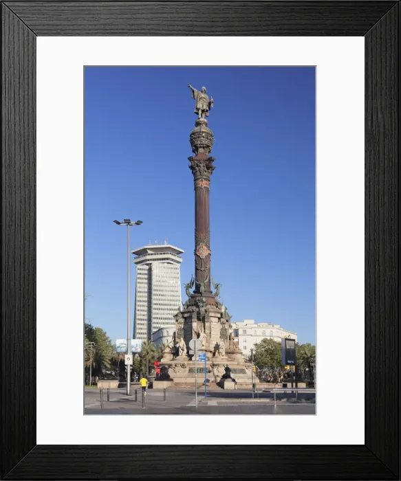 Framed Print : Columbus Monument (Monument a Colom), Placa del Portal de la Pau, Barcelona, Catalonia Framed Print : Columbus Monument (Monument a Colom), Placa del Portal de la Pau, Barcelona, Catalonia