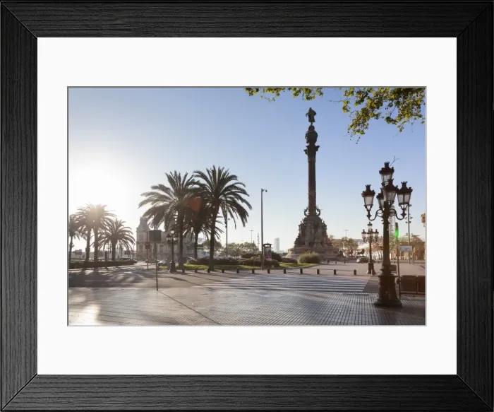 Framed Print : Columbus Monument (Monument a Colom), Placa del Portal de la Pau, Barcelona, Catalonia Framed Print : Columbus Monument (Monument a Colom), Placa del Portal de la Pau, Barcelona, Catalonia