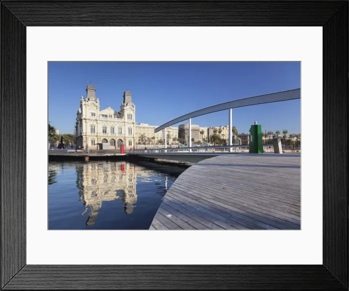 Framed Print : Port Vell at Rambla del Mar, Barcelona, Catalonia, Spain, Europe Framed Print : Port Vell at Rambla del Mar, Barcelona, Catalonia, Spain, Europe