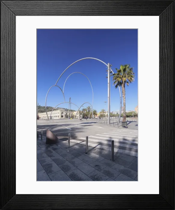 Framed Print : Onades (Waves) sculpture by Andreu Alfaro, Placa del Carbo, Barcelona, Catalonia Framed Print : Onades (Waves) sculpture by Andreu Alfaro, Placa del Carbo, Barcelona, Catalonia