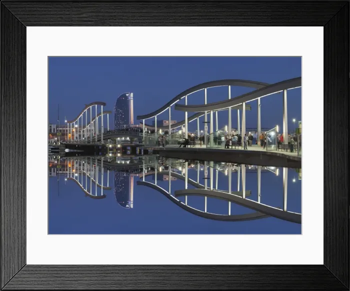 Framed Print : Rambla del Mar at Port Vell, W Hotel, Barcelona, Catalonia, Spain, Europe Framed Print : Rambla del Mar at Port Vell, W Hotel, Barcelona, Catalonia, Spain, Europe