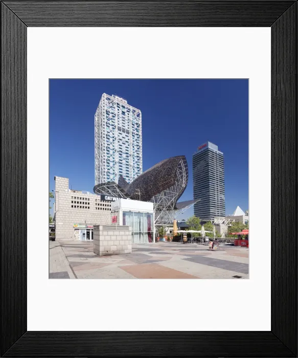 Framed Print : Mapfre Tower, Arts Tower, Peix, Fish sculpture by Frank Owen Gehry, Port Olimpic Framed Print : Mapfre Tower, Arts Tower, Peix, Fish sculpture by Frank Owen Gehry, Port Olimpic