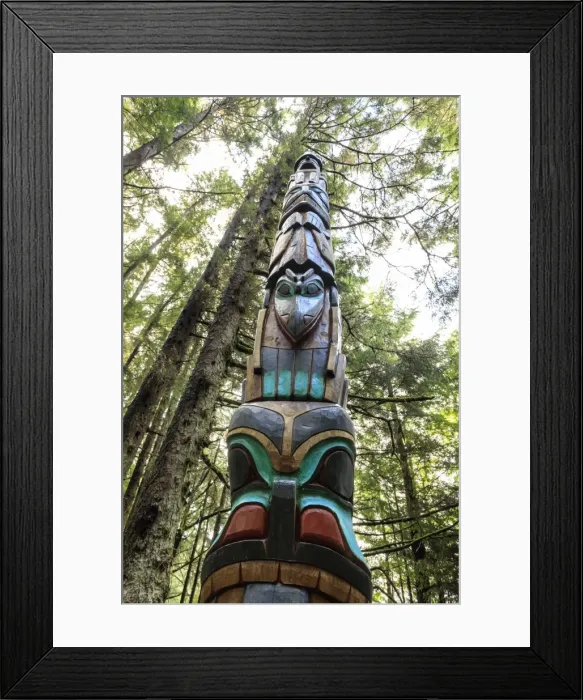 Framed Print : Yaads Crest Corner Pole, Tlingit totem pole, rainforest, Sitka National Historic Park Framed Print : Yaads Crest Corner Pole, Tlingit totem pole, rainforest, Sitka National Historic Park