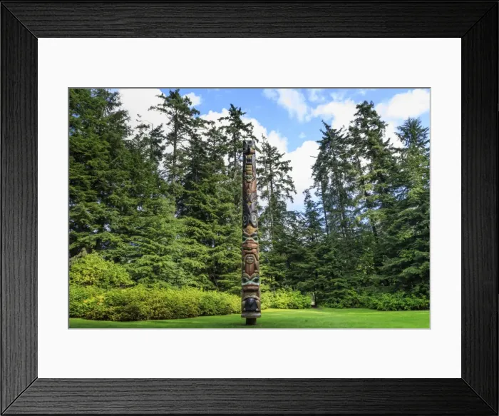 Framed Print : K alyaan Pole, Tlingit totem pole, rainforest clearing, summer, Sitka National Historic Park Framed Print : K alyaan Pole, Tlingit totem pole, rainforest clearing, summer, Sitka National Historic Park