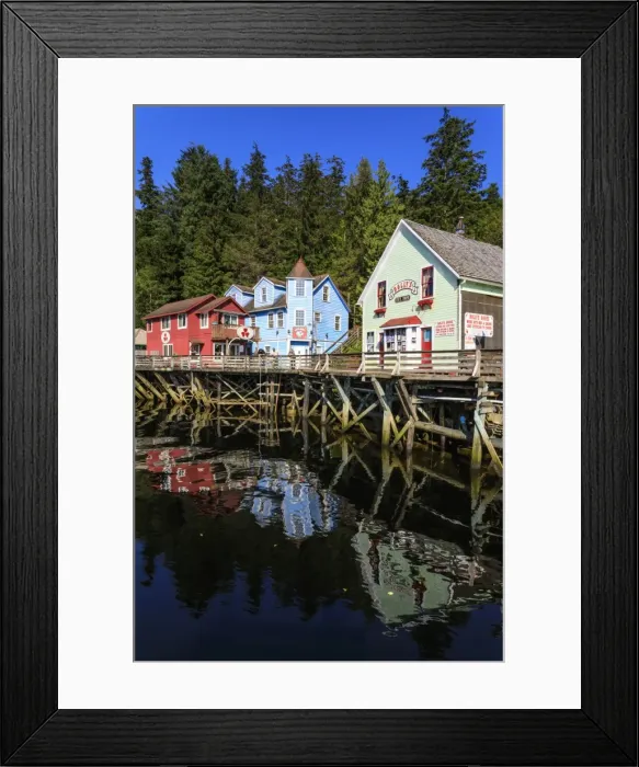 Framed Print : Creek Street, Ketchikan Creek boardwalk reflections, historic red-light district Framed Print : Creek Street, Ketchikan Creek boardwalk reflections, historic red-light district