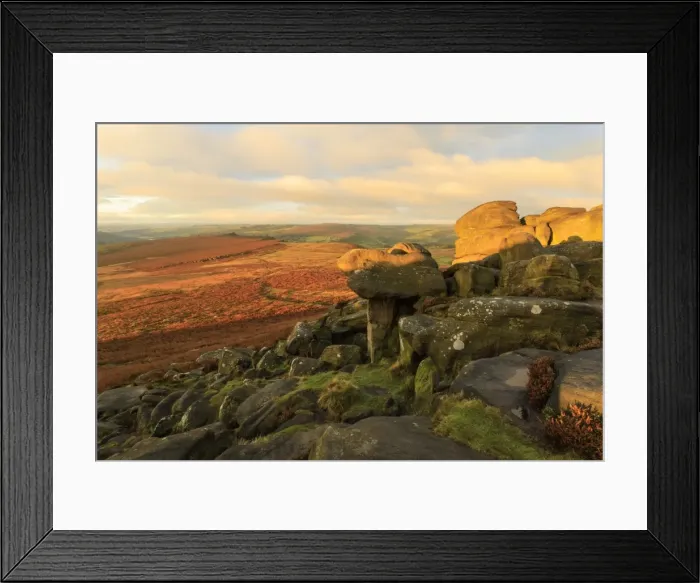 Framed Print : Higger Tor and Hathersage Moor, sunrise in autumn, Peak District National Park, Derbyshire Framed Print : Higger Tor and Hathersage Moor, sunrise in autumn, Peak District National Park, Derbyshire