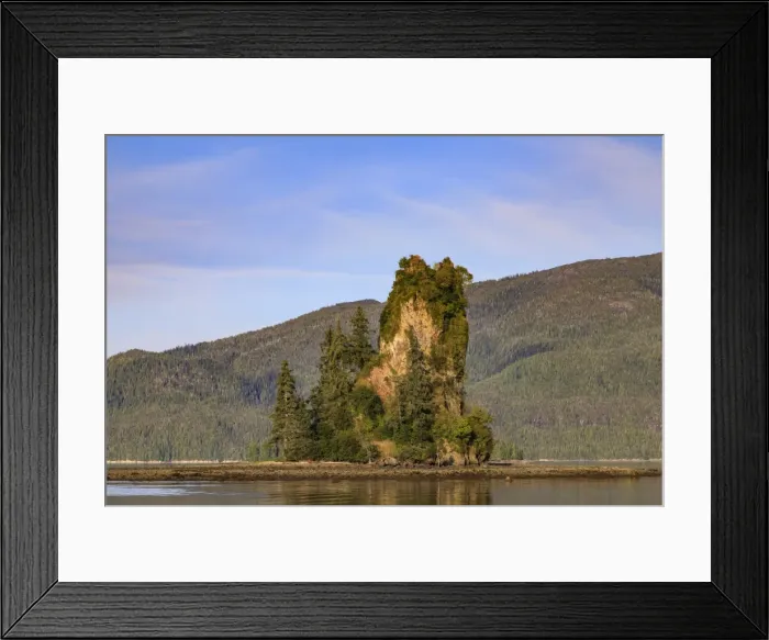 Framed Print : New Eddystone Rock, late afternoon summer sun, Behm Canal, Misty Fjords National Monument Framed Print : New Eddystone Rock, late afternoon summer sun, Behm Canal, Misty Fjords National Monument