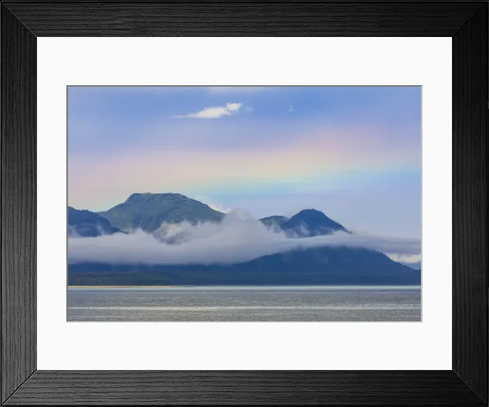 Framed Print : Rainbow colours and low hanging mist over Icy Strait, between Chichagof Island Framed Print : Rainbow colours and low hanging mist over Icy Strait, between Chichagof Island
