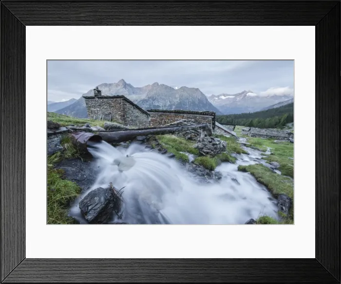 Framed Print : Flowing water of alpine creek, Entova Alp, Malenco Valley, Sondrio province, Valtellina Framed Print : Flowing water of alpine creek, Entova Alp, Malenco Valley, Sondrio province, Valtellina
