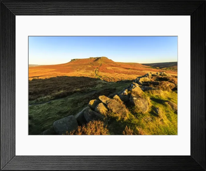 Framed Print : Higger Tor, sunrise in autumn, Hathersage Moor, from Carl Wark Hill Fort, Peak District Framed Print : Higger Tor, sunrise in autumn, Hathersage Moor, from Carl Wark Hill Fort, Peak District
