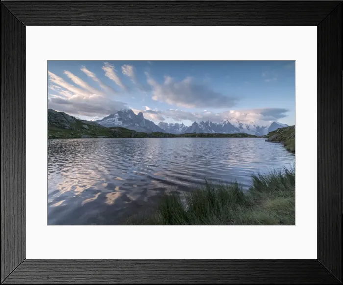 Framed Print : Sunrise on Mont Blanc massif seen from Lacs De Cheserys, Chamonix, Haute Savoie, French Alps Framed Print : Sunrise on Mont Blanc massif seen from Lacs De Cheserys, Chamonix, Haute Savoie, French Alps