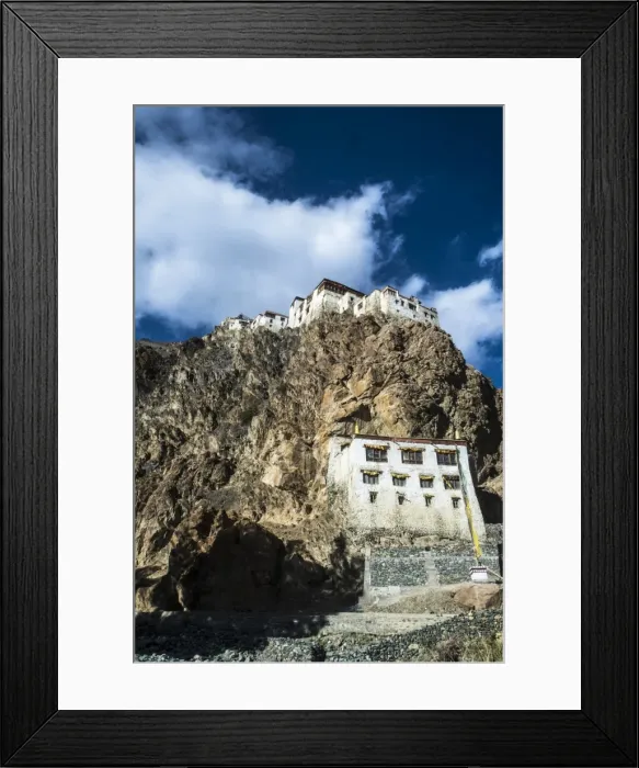 Framed Print : View of Kharsha Monastery from uphill walkway to Kachod Drub Ling Nunnery, Zanskar Framed Print : View of Kharsha Monastery from uphill walkway to Kachod Drub Ling Nunnery, Zanskar