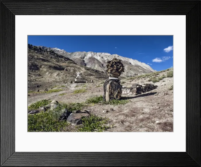 Framed Print : Shrine with Argyle Sheep horns and Blue sheep horns, lower Nyerak village, Ladakh Framed Print : Shrine with Argyle Sheep horns and Blue sheep horns, lower Nyerak village, Ladakh
