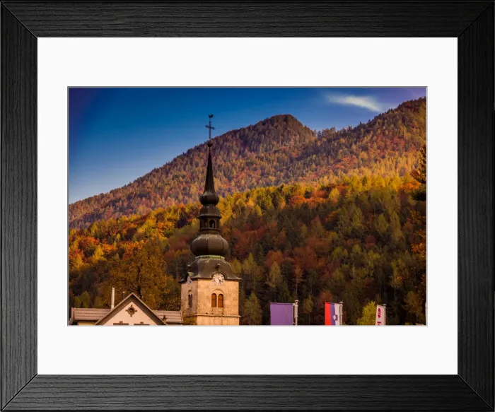 Framed Print : Fall foliage and scenic views in Vrsic Pass, Julian Alps, Slovenia, Europe Framed Print : Fall foliage and scenic views in Vrsic Pass, Julian Alps, Slovenia, Europe