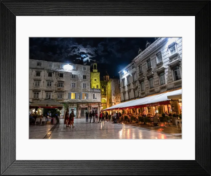Framed Print : Nightlife in Split, Croatia, Europe Framed Print : Nightlife in Split, Croatia, Europe