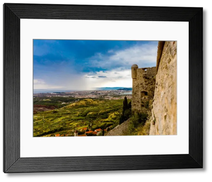 Framed Print : Views from the Fortress of Klis, where Game of Thrones was filmed, Croatia, Europe