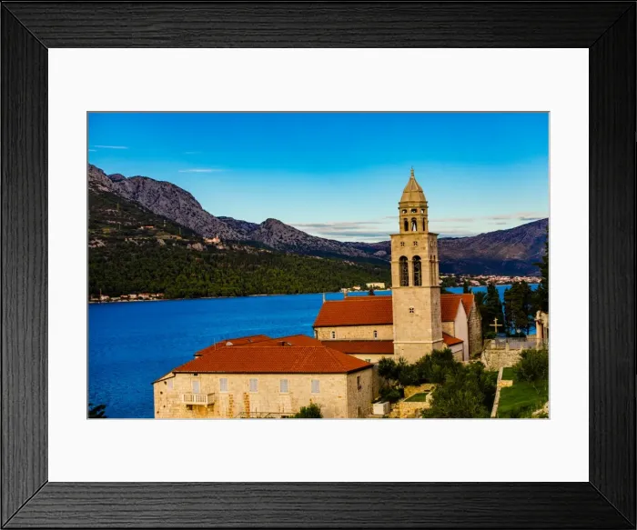 Framed Print : View of Korcula Island, Croatia, Europe Framed Print : View of Korcula Island, Croatia, Europe