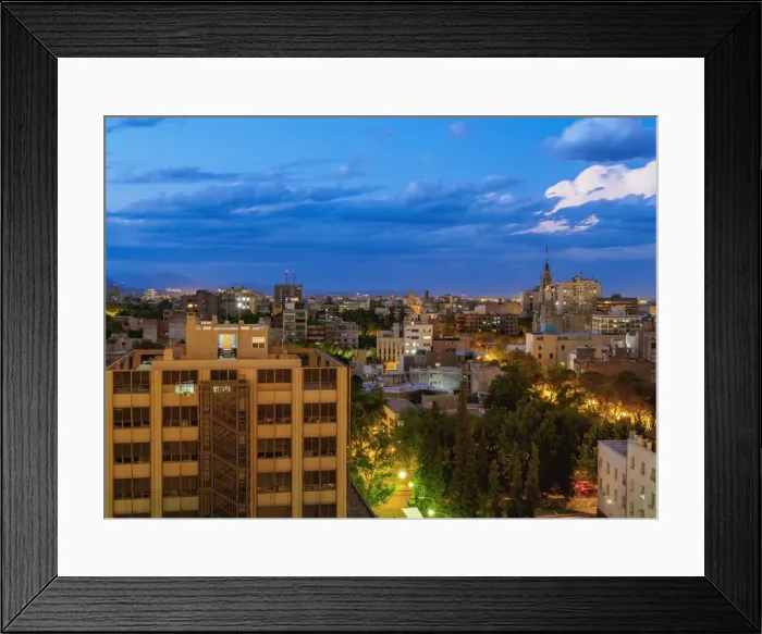 Framed Print : Cityscape of Mendoza, twilight, Argentina, South America Framed Print : Cityscape of Mendoza, twilight, Argentina, South America