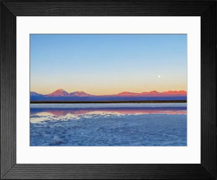 Framed Print : Laguna Baltinache at sunset, Salar de Atacama, Antofagasta Region, Chile, South America Framed Print : Laguna Baltinache at sunset, Salar de Atacama, Antofagasta Region, Chile, South America